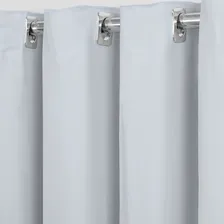 Cortina Quarto Blackout Blecaute Pvc Com Voil 280 X 230 Cor Branco Foto mini  2
