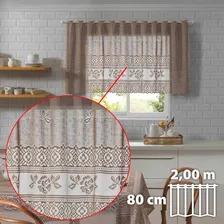 Cortina Renda 200x80cm Interlar Vaquinhas Pia Balcão Cozinha Cor Marrom-Valencia Foto mini 1