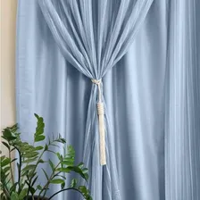 Cortina Renda Azul Clássica Olímpia 3,50x2,20m - Interlar Foto mini  2