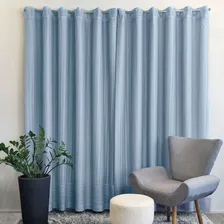 Cortina Renda Azul Clássica Olímpia 3,50x2,20m - Interlar Foto  mini 1
