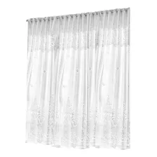 Cortina Renda Clássica 300x180 Irlanda Sala Quarto P/ Varão Cor Branco Foto mini 3
