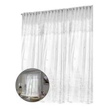 Cortina Renda Clássica 300x180 Irlanda Sala Quarto P/ Varão Cor Branco Foto mini 4