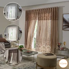 Cortina Renda Clássica 300x180 Irlanda Sala Quarto P/ Varão Cor Branco Foto mini 2