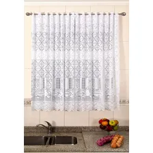 Cortina Renda Copa Cozinha Van Dyk Branco 2,20m X 1,50m Varã Foto mini 2