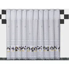 Cortina Renda Cozinha Bartolini Pinguim 2,20m X 1,50m Varão Foto mini 1