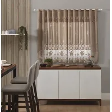 Cortina Renda Cozinha Interlar Clássica Bule Desert 220x120 Foto mini 1