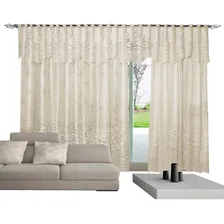 Cortina Renda Donna Inter 350x220 Cm Roseiral Bandô Marfim Foto  mini 1