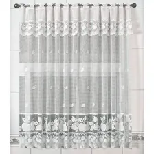 Cortina Renda Para Copa Cozinha Maçã Branco 2,20m X 1,50m Foto mini 2