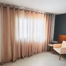 Cortina Roma 4,00x2,30 Com Ilhos Para Varão - Diversas Cores Cor Bege Foto mini 4