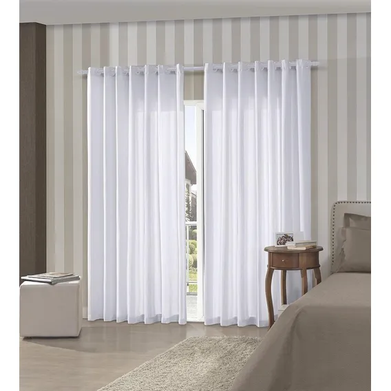Cortina Rústica Pantex 2,60x2,30m Branco - Bella Janela Foto 1