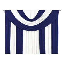 Cortina Sala Grande Para Eventos Igrejas Quarto 4 Metros Cor Azul/branco Foto mini 2