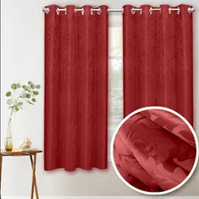 Cortina Sala/ Quarto 2,60m X 1,70m - Jacquard / Lindas Cores Cor Vermelho Foto  mini 1
