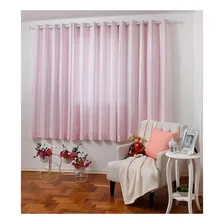 Cortina Santista Lille 180x280 Rosa Listrada Foto mini 3