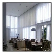 Cortina Sob Medidas - Tecido Voil - Trilho Suíço Cor Branco Foto  mini 1