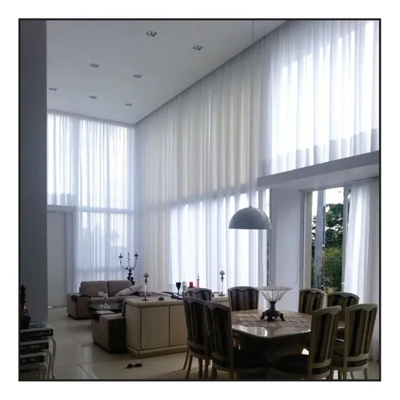 Cortina Sob Medidas - Tecido Voil - Trilho Suíço Cor Branco Foto 1