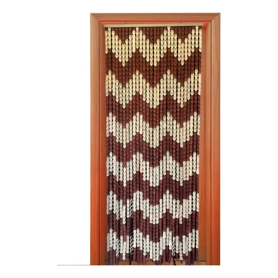 Cortina Tiras Plásticas Flexível Fibra De Vidro Decoração Cor Marrom Foto 1