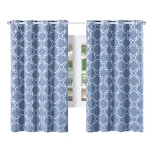 Cortina Vitor Bordados Jacquard Para Sala/quarto 2,80m X 1,70m Cor Azul Foto  mini 1