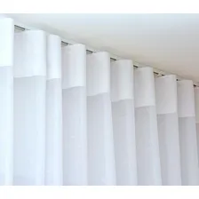 Cortina Voil 6,00m X 2,80m Sem Forro Trilho Suiço Embutido Cor Branco Foto mini 4