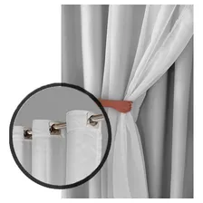 Cortina Voil Cinza Blackout Tecido 5,00x2,70 Corta Veda Luz Cor Branco Foto mini 2