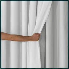 Cortina Voil Cinza Blackout Tecido 5,00x2,70 Corta Veda Luz Cor Branco Foto mini 4