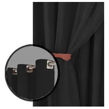Cortina Voil Cinza Blackout Tecido 5,00x2,70 Corta Veda Luz Cor Preto Foto mini 3