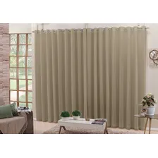Cortina Voil Com Forro Blackout Tecido 4,00x2,30 Corta Luz Cor Bege Foto mini 1