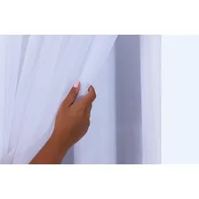 Cortina Voil Com Forro Microfibra 10,00 X 2,80 Várias Cores Cor Branco Foto mini  3