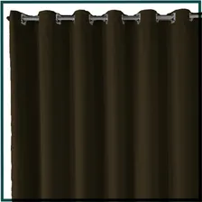 Cortina Voil Gelo Blackout Tecido 6,00x2,50 Corta Veda Luz Cor Marrom Foto mini 3