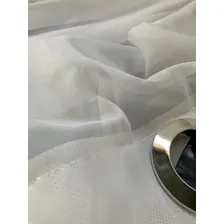 Cortina Voil Transparente Luxo 4,00 X 2,50 Para Quarto Sala Cor Branco Foto mini 3