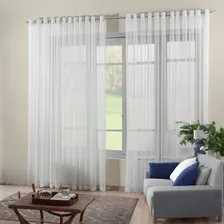 Cortina Voil Transparente Luxo 4,00 X 2,50 Para Quarto Sala Cor Branco Foto mini 1