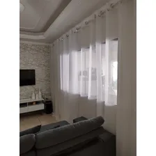 Cortina Voil Transparente Para Sala Ou Quarto 3,00 X 2,50 Cor Branco Foto mini 4