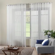 Cortina Voil Transparente Para Sala Ou Quarto 3,00 X 2,50 Cor Branco Foto mini 1