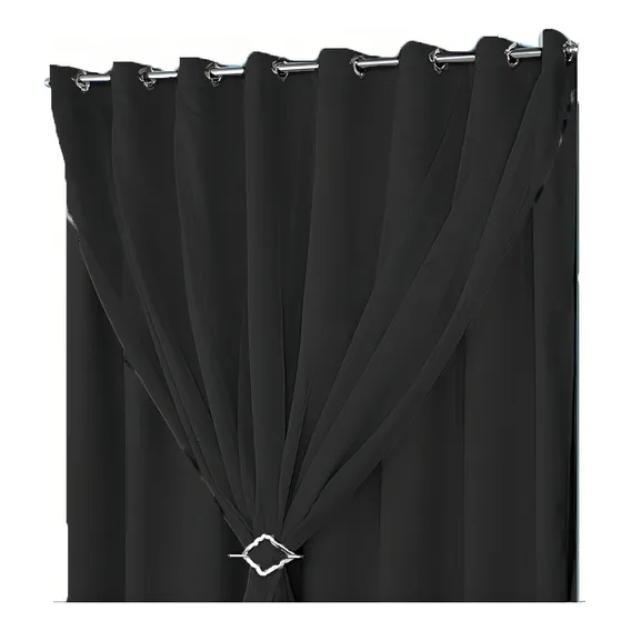 Cortinas Blackout 5,00x2,30 Corta Luz Blackout Cinza Cor Preto Foto 1