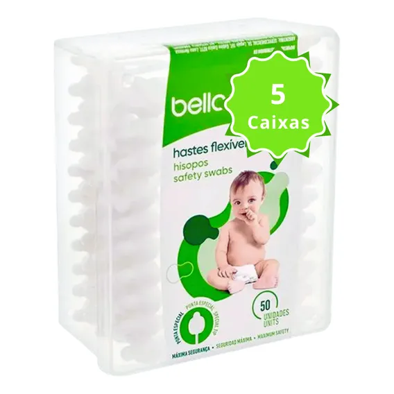 Cotonete Para Bebês Bellacotton Higiene Atacado Kit Com 5 Foto 1