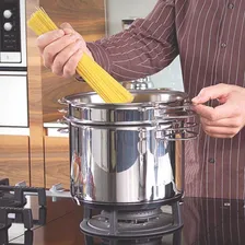 Cozi Pasta Escorredor Tramontina Solar Inox 24cm Para Massa Foto mini 4