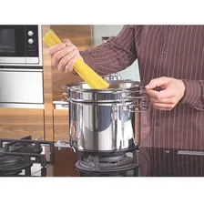 Cozi Pasta Escorredor Tramontina Solar Inox 24cm Para Massa Foto mini 3