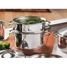 Cozi-Vapore Tramontina Solar 24cm 5,6L em Aço Inox com Alças Foto mini  2
