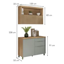 Cozinha 2 Peças Com Balcão 1 Porta 3 Gavetas E Hewt Foto mini 3