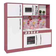 Cozinha Brinquedo Infantil Diana Roma Completa Fogão Microondas Geladeira Rosa Foto mini  2