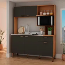 Cozinha Compacta 155 Cm Sem Tampo 1 Gaveta 5 Portas Foto  mini 1