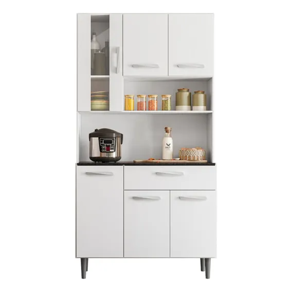 Cozinha Compacta 6p 1g 91 Cm Coral Branco Pln Foto 1