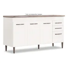Cozinha Compacta Armário Balcão Gabinete Pia Lisboa 150cm Cor Branco Foto mini 4