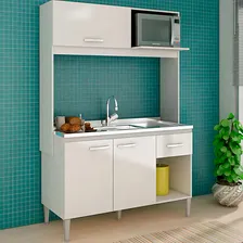 Cozinha Compacta Fellicci Sarah 3 Portas 1 Gaveta Cc14 Cor Branco Foto mini 1