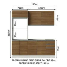 Cozinha Compacta Madesa 100% Mdf Acordes 2 Gavetas 8 Portas Acabamento do móvei Pintura Poliéster de Alta Resistência Cor Rustic/Branco Foto mini  3