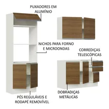 Cozinha Compacta Madesa 100% Mdf Acordes 2 Gavetas 8 Portas Acabamento do móvei Pintura Poliéster de Alta Resistência Cor Rustic/Branco Foto mini 4