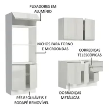 Cozinha Compacta Madesa 100% Mdf Acordes Glamy 8 Portas Acabamento do móvei Pintura Poliéster de Alta Resistência Cor Branco/Rustic Foto mini 4