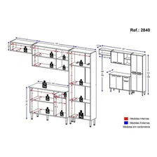 Cozinha Compacta Xangai 9 Portas Multim贸veis Branco Cor Branco Premium Foto mini 4