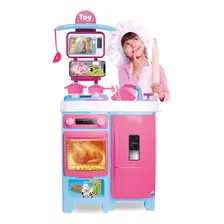 Cozinha Completa Bancada Infantil Chef Fogão Forno Geladeira Cor Mega Cozinha Infantil Toy Chef Foto  mini 1