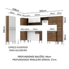 Cozinha Completa Canto Madesa Emilly Live Armário Balcão Rb Cor Rustic/Branco Foto mini  3