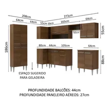 Cozinha Completa Canto Madesa Emilly Moon Armário E Balcão Cor Rustic Foto mini  3